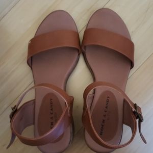 Rock and Candy brown heeled sandals.